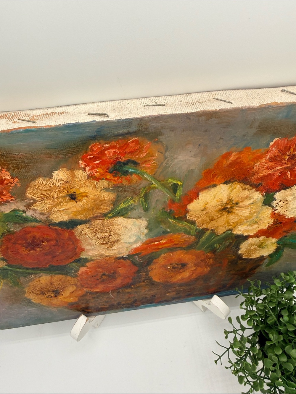 Original OOAK Floral Still Life Oil Painting on Canvas, Small, Unframed - Picture 3 of 6